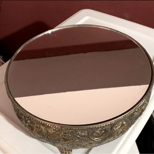 Vintage silversmith mirrored cake stand